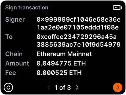 Human readable tx data