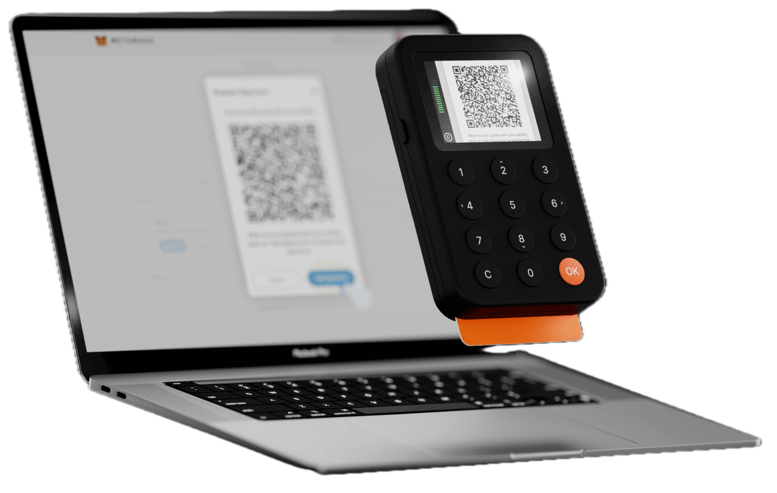 Hardware wallet device with QR display